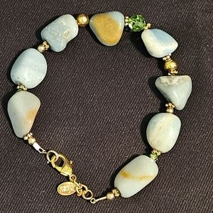 Joan Rivers Amazonite Semi-Precious Lobster Claw Bracelet 9.5"
